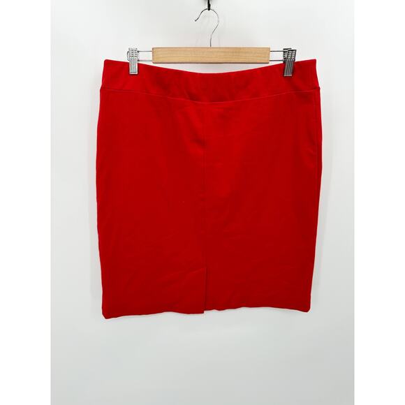 J. Jill Skirt Women MEDIUM Red‎ Viscose Nylon Spandex Blend Stretch Pencil Mini - Picture 2 of 8